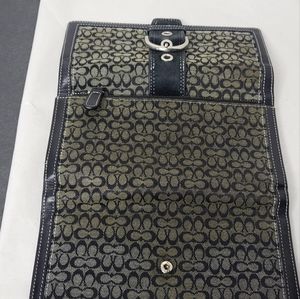 Coach Black Monogram Wallet with Buckle